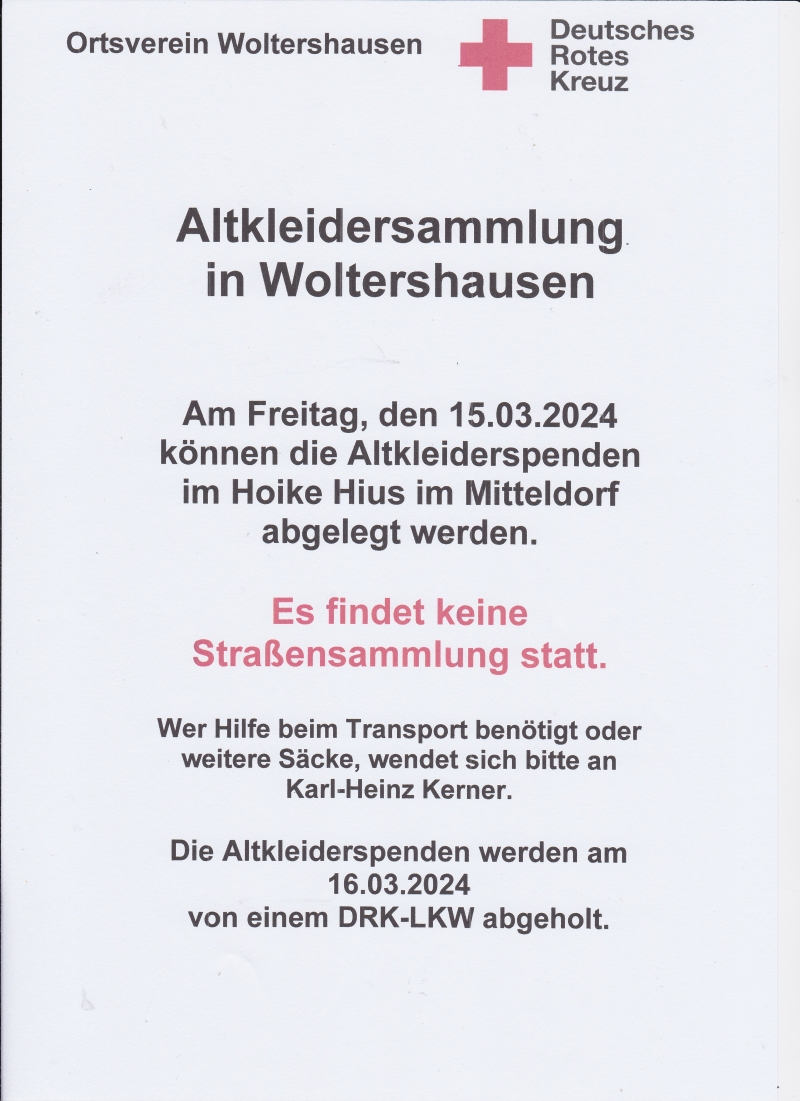 Plakat Altkleidersammlung