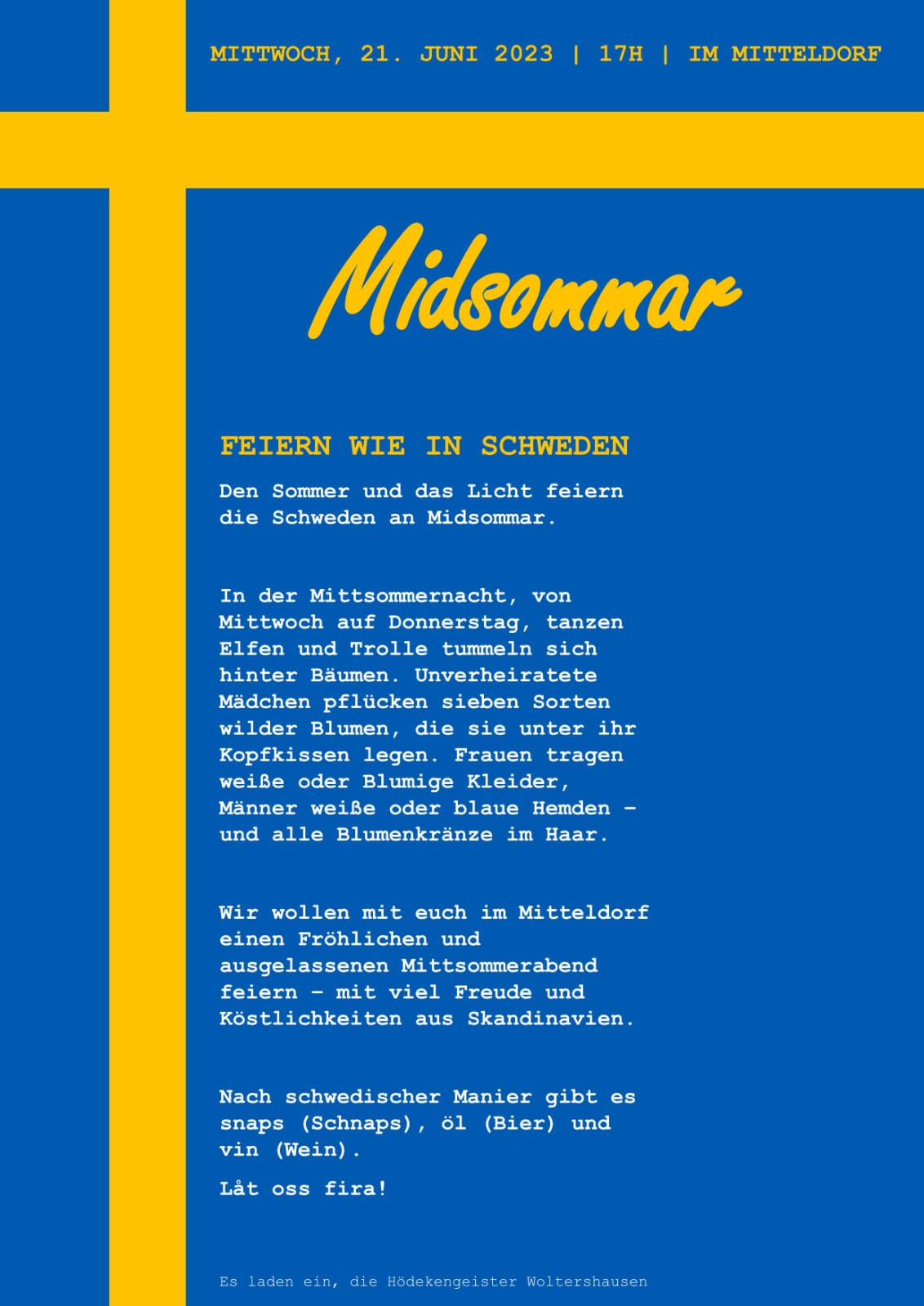 Einladung Midsommar - Feiern wie in Schweden